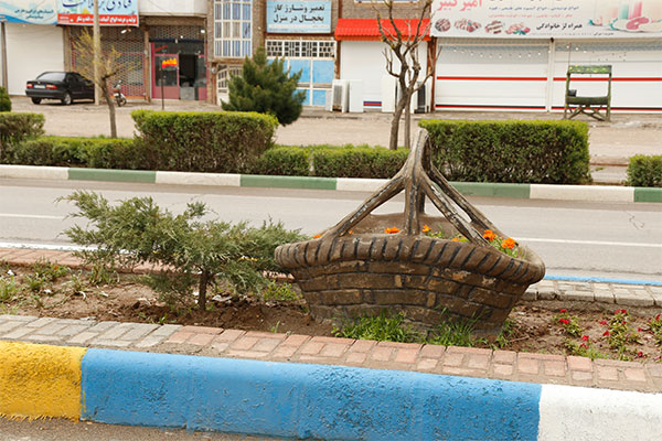 دکوراتیو شهری گلدان بتنی