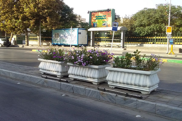 دکوراتیو شهری گلدان بتنی