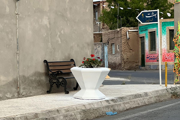 دکوراتیو شهری گلدان بتنی