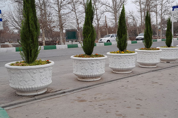 دکوراتیو شهری گلدان بتنی
