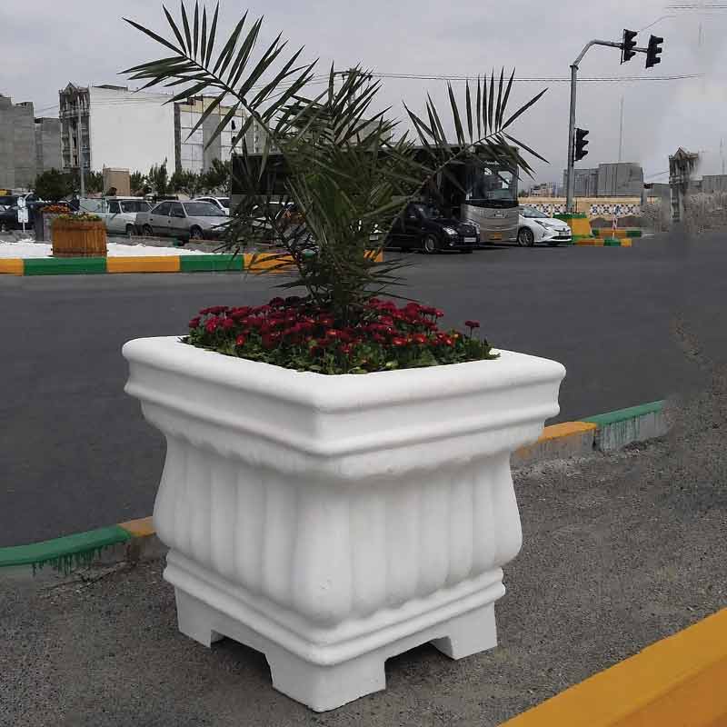 گلدان بتنی رومی مربع بزرگ کد 132